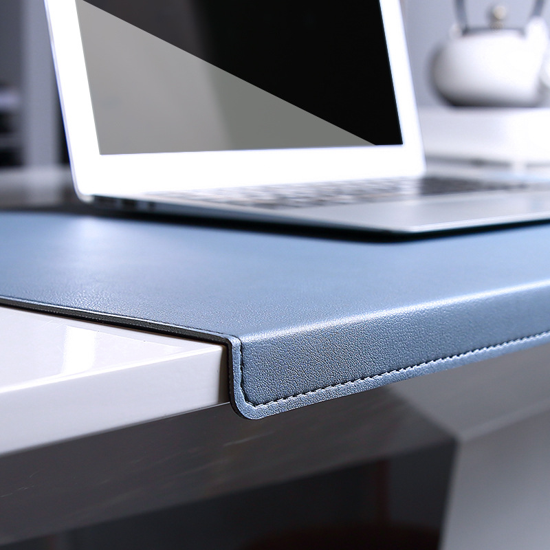Leather Desk Pad - ‌ 人間工学に基づいたレザーデスクマット - XXL ノンスリップマウスパッド、リストサポート付き、ステッチエッジ&テクスチャード表面、オフィス学習コンピュータ用