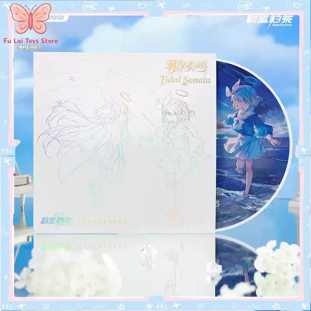Archive Box Set - オリジナルBilibiliグッズ「ブルーアーカイブ」タイダルソナタ記念写真入りビニールアルバムギフトボックス、ゲームOSTレコードセット、ホリデーギフト。