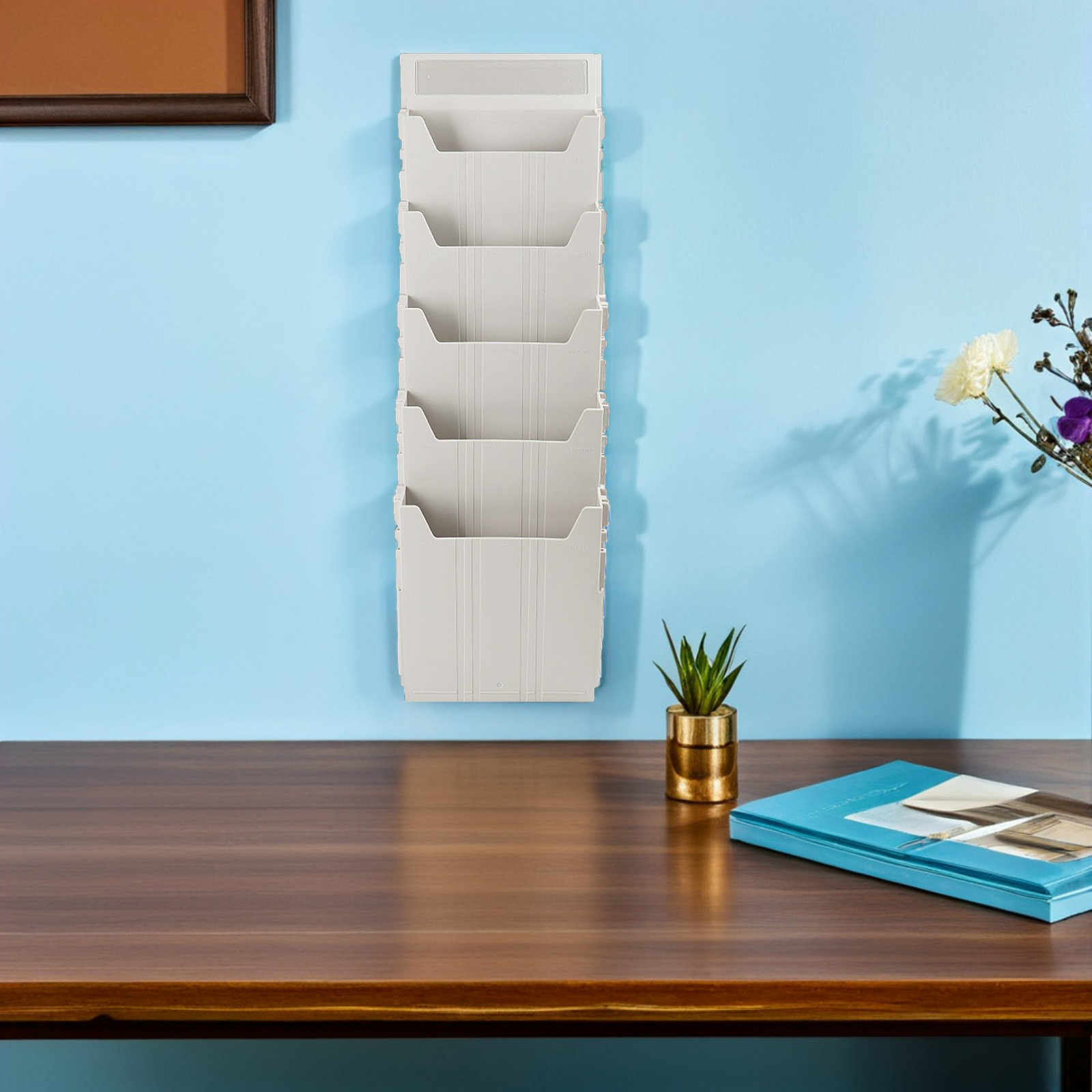 壁掛け式マガジンホルダー。拡張可能で、5つの仕切りがあり、調 - Magazine Holder Rack のレビューと価格