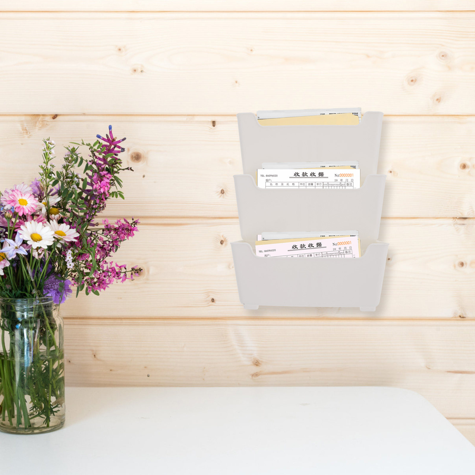 1個入り、壁掛け式ファイル整理ケース、透明プラスチック製、壁 - Magazine Holder Rack のレビューと価格