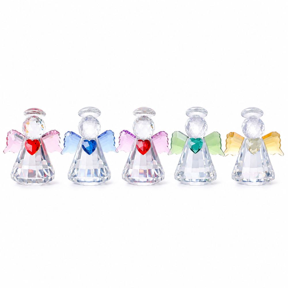 新しいファセット加工クリスタルエンジェルフィギュア カラフル - Paper Weight Crystal のレビューと価格